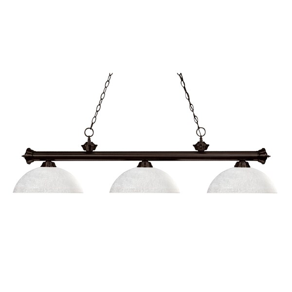 Z-Lite Riviera 3 Light Billiard Light, Bronze & White Linen 200-3BRZ-DWL14 - main